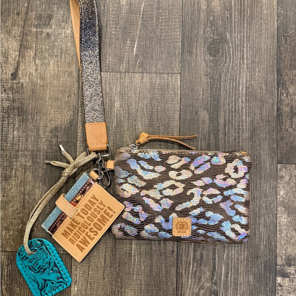 Consuela Multicolor Leopard Print Wristlet